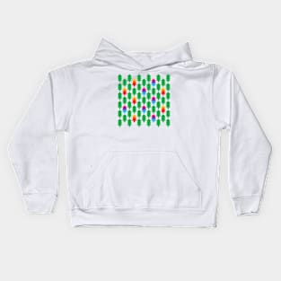 Green and colorful fir trees pattern, version one Kids Hoodie